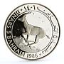 Bahrain 5 dinars World Wildlife Fund series Gazelle silver coin 1986