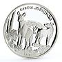 Chad 1000 francs Conservation Wildlife Okapi Johnson Fauna silver coin 1999