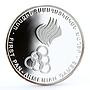 Armenia 5000 dram First Pan Armenian Games Sports Olympic Rings silver coin 1999