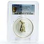 Australia 1 dollar Lunar I Year of the Rabbit MS70 PCGS gilded silver coin 1999