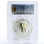 Australia 1 dollar Lunar I Year of the Ox MS69 PCGS gilded silver coin 2007