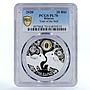 Belarus 20 rubles Year of the Bull PL70 PCGS silver coin 2020