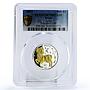 Benin 500 francs Zodiac Signs series Aries PR70 PCGS gilded silver coin 2022