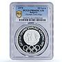 Bulgaria 10 leva Olympic Games Athlets Latin Edge PR66 PCGS silver coin 1975