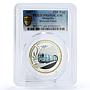 Mongolia 250 togrog Moscow Metro Train PR69 PCGS color silver coin 2007