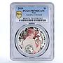 Niue 1 dollar Alphonse Mucha Zodiac Series Aquarius PR70 PCGS silver coin 2010