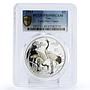 Niue 2 dollar Feng Shui Cranes Birds Fauna PR69 PCGS colored silver coin 2013