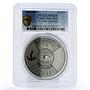 Congo 10 francs 50 Year Rotating Calendar MS68 PCGS silver coin 2004