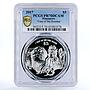 Singapore 5 dollars Lunar Year Series Year of Rooster PR70 PCGS silver coin 2017