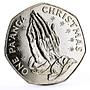 Tonga 1 paanga Holidays Christmas Jesus Was Born Two Hands CuNi coin 1982