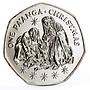 Tonga 1 paanga Holidays Christmas Jesus Was Born Joseph and Mary CuNi coin 1983