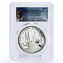 Marshall Islands 50 $ First Soft Landing on Moon PR68 PCGS silver coin 1989