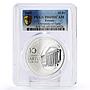 Estonia 10 krooni Tartu University Building Education PR69 PCGS silver coin 2002