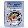 Tuvalu 1 dollar Gren and Golden Bell Frog PR70 PCGS silver coin 2017