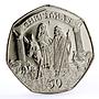 Gibraltar 50 pence Holidays Saints Christmas Jesus Christ CuNi coin 2003