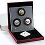 Niue set of 3 coins Magical Flowers Lillies colored proof silver coins 2012