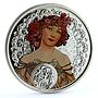 Niue 1 dollar Alphonse Mucha Zodiac series Virgo colored silver coin 2011