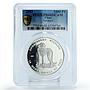 Chad 1000 francs Endangered Wildlife Leopard Fauna PR68 PCGS silver coin 2003