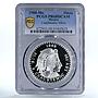Mexico 1 onza Aztec Leader Cuauhtemoc PR68 PCGS silver medal coin 1988