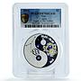 Niue 1 dollar Zodiac Signs series Cancer PR70 PCGS colored silver coin 2014