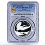 Russia 2 rubles Endangered Wildlife Japanese Ibis PR70 PCGS silver coin 2019