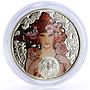 Niue 1 dollar Alphonse Mucha Zodiac series Cancer colored silver coin 2011