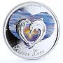 Tuvalu 50 cents Forever Love Clouds Heart Two Dolphins colored silver coin 2013