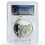 Belarus 20 rubles Endangered Wildlife Two Wolves PR69 PCGS silver coin 2007