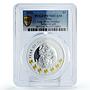 Niue 1 dollar Lunar Calendar Year of the Monkey PR70 PCGS gilded coin 2016