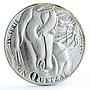 Guatemala 1 quetzal Ibero American Man Horse Animals Fauna silver coin 2000