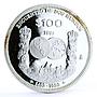 Mexico 100 pesos Ibero America Encounter of Two Worlds Ships silver coin 1991