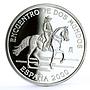 Spain 2000 pesetas Encounter of Two Worlds Horseman proof silver coin 2000