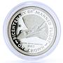 Isle of Man 1 crown Space Shuttle Ship Manned Air Flight proof silver coin 1983