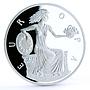 Andorra 10 diners Greek Princess Statue Euro Mythology proof silver coin 1998