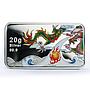 Cook Islands 1 dollar Year of the Dragon Double Happiness colored Ag coin 2012