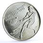 Czechoslovakia 500 korun Centennial of Czech Tennis Sports silver coin 1993