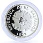Salvador 150 colones Union for the Peace United Humanity Handshake Ag coin 1992