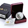 Canada 20 dollars Flora Columbian Yew Tree Branch colored proof silver coin 2015