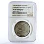 Venezuela 6000 bolivares Mint House Complex Bank MS69 NGC silver coin 1999