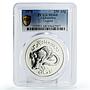 Afghanistan 250 afghanis Endangered Wildlife Leopard MS68 PCGS silver coin 1978