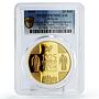 Belarus 20 rubles 1025 Years Rus Christianizing PR70 PCGS gilded Ag coin 2013