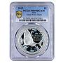 Niue 2 dollars Great White Shark Animals Fauna PR69 PCGS silver coin 2012