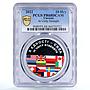 Ukraine 10 hryvnias In Unity Strength Countries Flags PR68 PCGS silver coin 2022