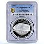 Liberia 20 dollars Railway Trains Locomotive 1C PR69 PCGS silver coin 2001