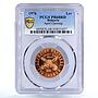 Bulgaria 1 lev April Uprising Against Turks PR68 PCGS bronze coin 1976