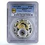 Belarus 20 rubles Zodiac Signs series Cancer PR69 PCGS gilded silver coin 2013