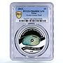 Palau 5 dollars Sea Treasures Green Freshwater Pearl PR68 PCGS silver coin 2012