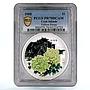 Cook Islands 1 dollar Magnificent Peony Yellow Flower PR70 PCGS silver coin 2008