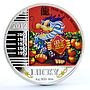 Congo 240 francs Lunar Calendar Year of the Lucky Dragon colored Ag coin 2012