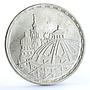 Egypt 5 pounds Restoration of Parliament Building Architecture silver coin 1986